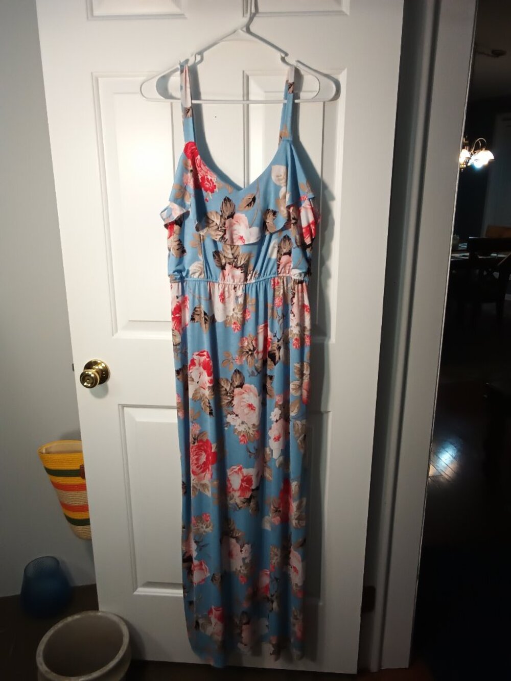 Three Hearts Blue Floral Maxi Dress